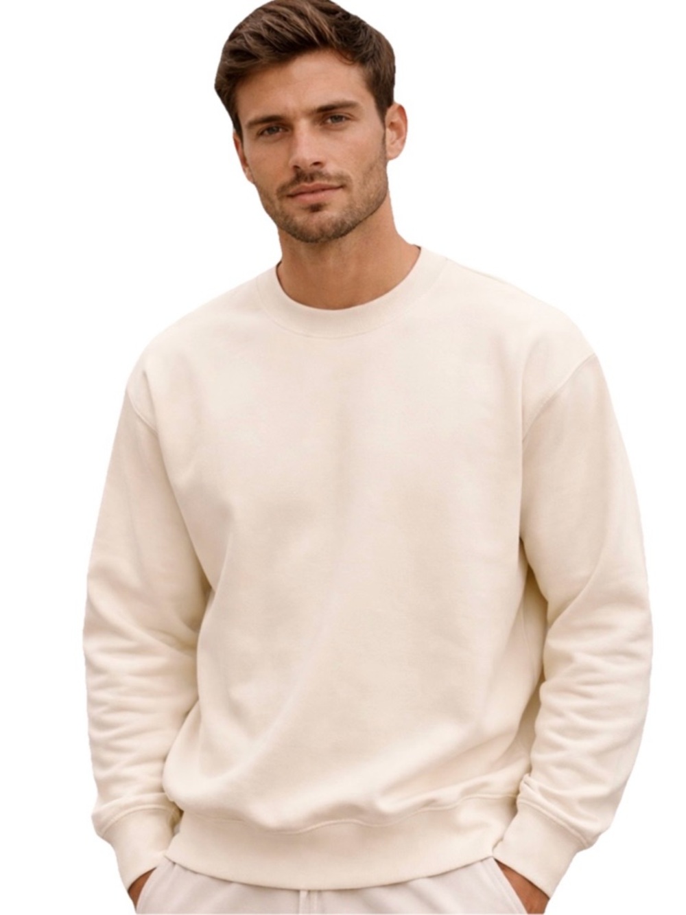 Sporty & Rich Women’s & Men’s Unisex White Cotton Sweatshirt Size Small